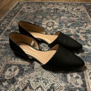 a new day Black Leather D’orsay Flats 8.5M